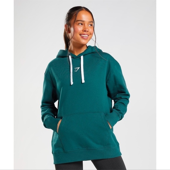 GYMSHARK Fraction Hoodie In Winter Teal - Picture 1 of 6